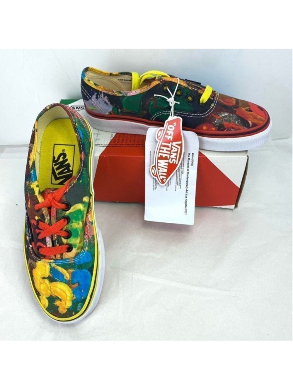New Vans Authentic X MOCA Brenna Youngblood Sneakers Red Yellow Limited Edition